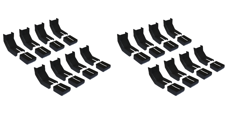 2x Enhance and protect with durable black rubber bracket covers | Set of 8