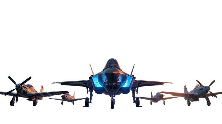 Fighter Jets Evolution Vinyl Car Decal Sticker – Waterproof & UV-Resistant 5.4