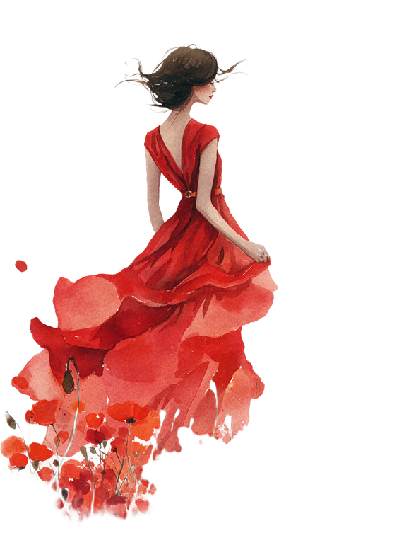 Woman In Red V33 Vinyl Car Decal Sticker – Waterproof & UV-Resistant 8.213333333333333"