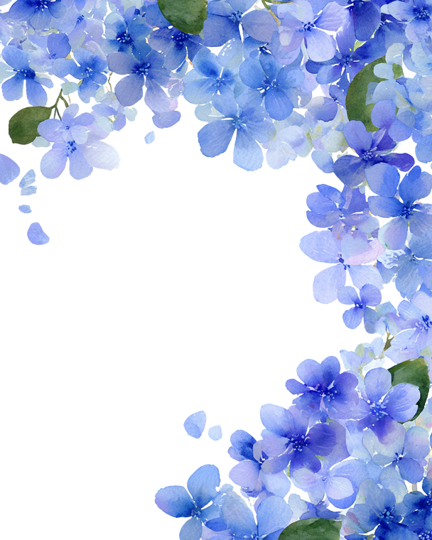 Blue Hydrangea Border Vinyl Car Decal Sticker – Waterproof & UV-Resistant 8.0"