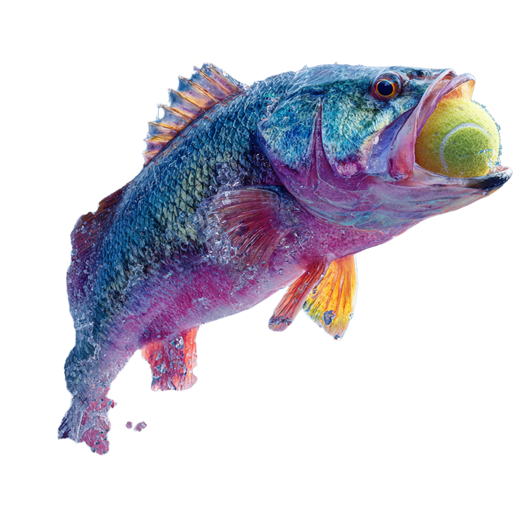 Jumping Fish Tennis Vinyl Car Decal Sticker – Waterproof & UV-Resistant 3.4133333333333336"