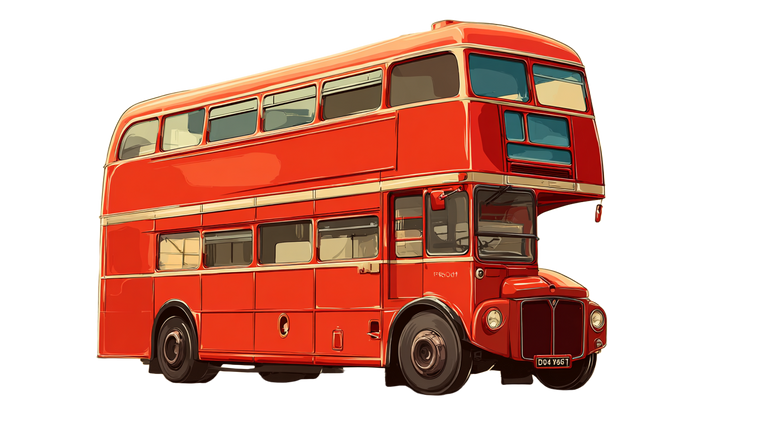 Vintage Red Bus Vinyl Car Decal Sticker – Waterproof & UV-Resistant 5.4