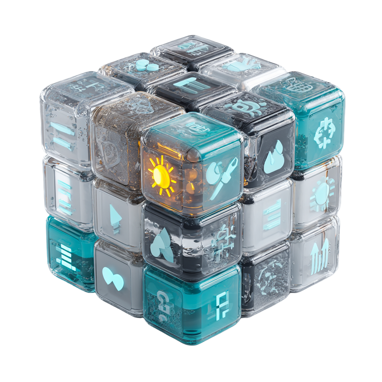 Futuristic Environmental Rubik'S Cube Vinyl Car Decal Sticker – Waterproof & UV-Resistant 6.826666666666667"