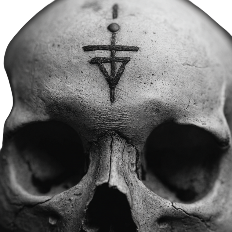 Skull Witch Symbol Vinyl Car Decal Sticker – Waterproof & UV-Resistant 3.4133333333333336"