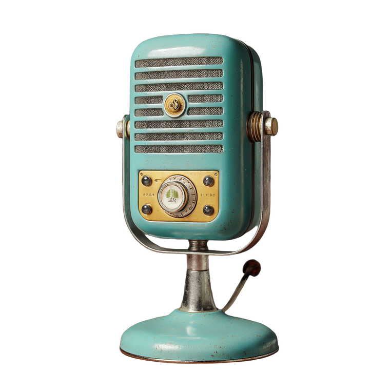 Midcentury Microphone Vinyl Car Decal Sticker – Waterproof & UV-Resistant 3.4133333333333336"