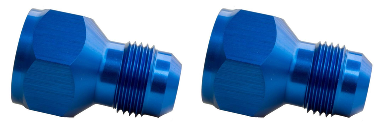 2x RHP 950 Series Adapter Fitting | -10 AN Female To -8 AN Male | Anodized Blue Aluminum