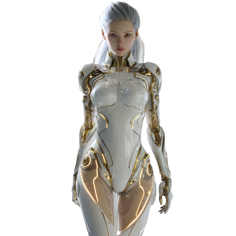 Futuristic Female Android V14 Vinyl Car Decal Sticker – Waterproof & UV-Resistant 6.826666666666667"