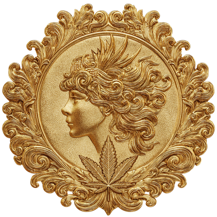 Ornate Golden Emblem Vinyl Car Decal Sticker – Waterproof & UV-Resistant 6.826666666666667"