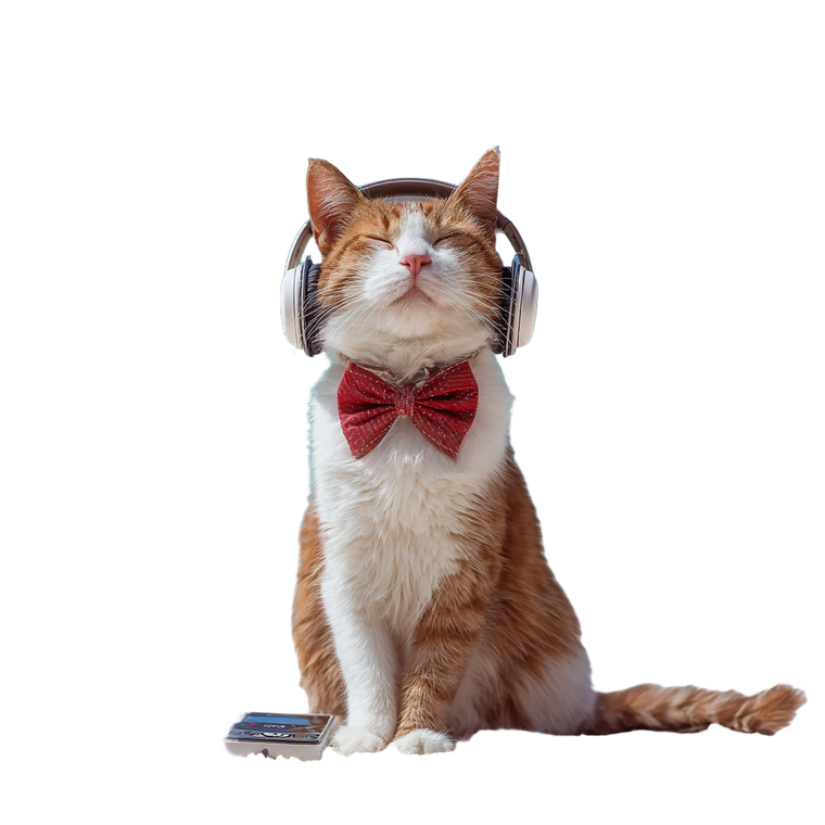 Meditating Cat With Headphones Vinyl Car Decal Sticker – Waterproof & UV-Resistant 6.826666666666667"
