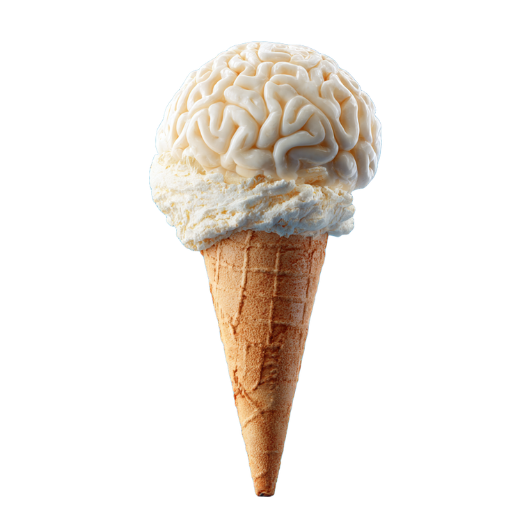 Brain Ice Cream Vinyl Car Decal Sticker – Waterproof & UV-Resistant 3.4133333333333336"