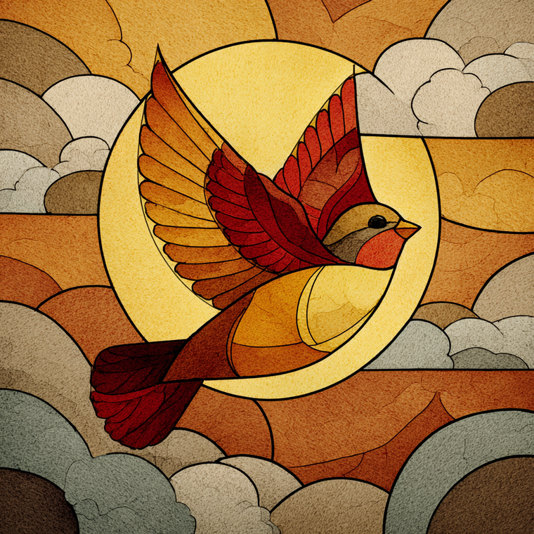 Stained Glass Bird V3 Vinyl Car Decal Sticker – Waterproof & UV-Resistant 3.4133333333333336"