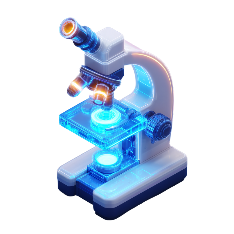 Glowing Blue Microscope Vinyl Car Decal Sticker – Waterproof & UV-Resistant 3.4133333333333336"