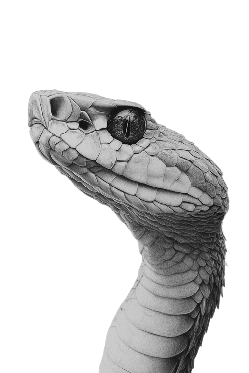 White Snake Drawing V3 Vinyl Car Decal Sticker – Waterproof & UV-Resistant 4.4