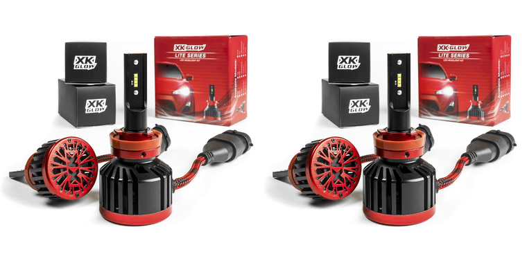 2x XK Glow Lite Series LED HB4 Headlight Bulb Set | 25W 4800 Lumens | 6000K White | Direct Replacement | Integrated Driver