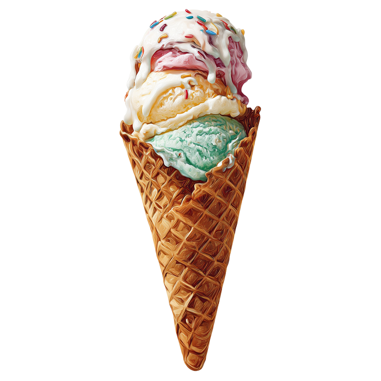 Ice Cream Cone V52 Vinyl Car Decal Sticker – Waterproof & UV-Resistant 3.4133333333333336"