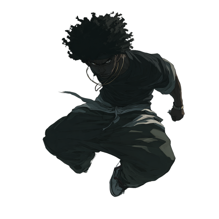 Anime Afro Samurai Boy Vinyl Car Decal Sticker – Waterproof & UV-Resistant 3.4133333333333336"