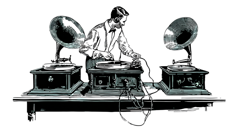 Dj On Gramophones Vinyl Car Decal Sticker – Waterproof & UV-Resistant 2.72"
