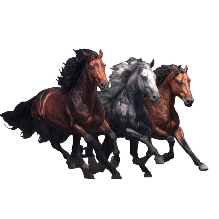 Galloping Horses V13 Vinyl Car Decal Sticker – Waterproof & UV-Resistant 3.4133333333333336"