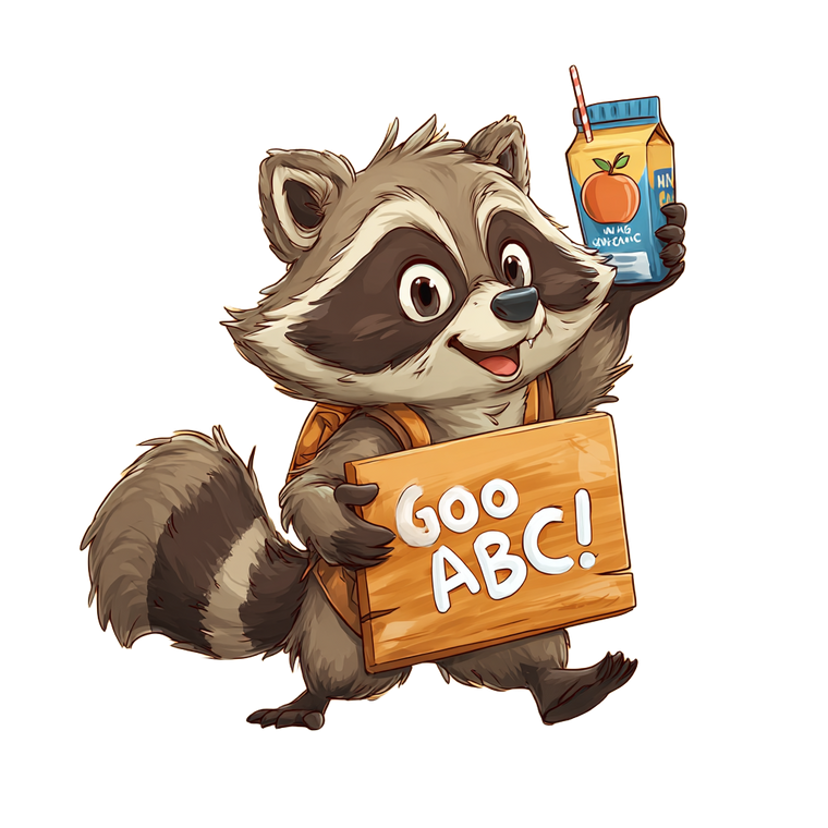 Raccoon With Sign Vinyl Car Decal Sticker – Waterproof & UV-Resistant 3.4133333333333336"