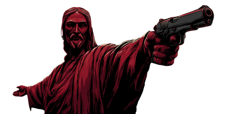 Armed Christ Redeemer Vinyl Car Decal Sticker – Waterproof & UV-Resistant 5.12"