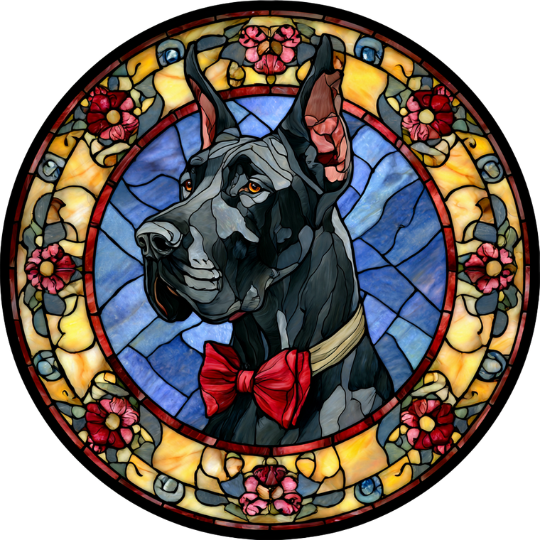 Stained Glass Dog V4 Vinyl Car Decal Sticker – Waterproof & UV-Resistant 6.826666666666667"