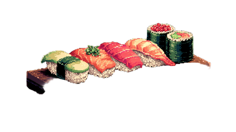 Sushi Pixel Art Vinyl Car Decal Sticker – Waterproof & UV-Resistant 2.72"