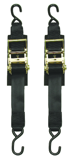 2x BoatBuckle 4' x 2" Tie Down | 833lb Load Capacity | Ratchet Adjustment | Vinyl Coated Steel Hooks