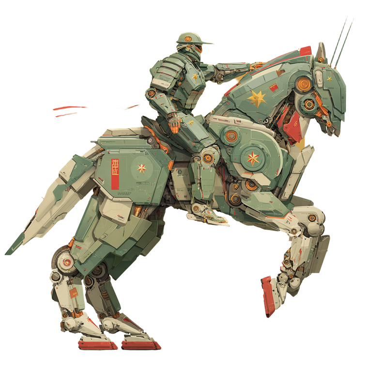 Cyber Cavalry Charge Vinyl Car Decal Sticker – Waterproof & UV-Resistant 3.4133333333333336"