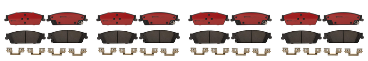 4x Brembo Ceramic Brake Pads | Quiet, Smooth Braking | Set of 4 w/ Hardware