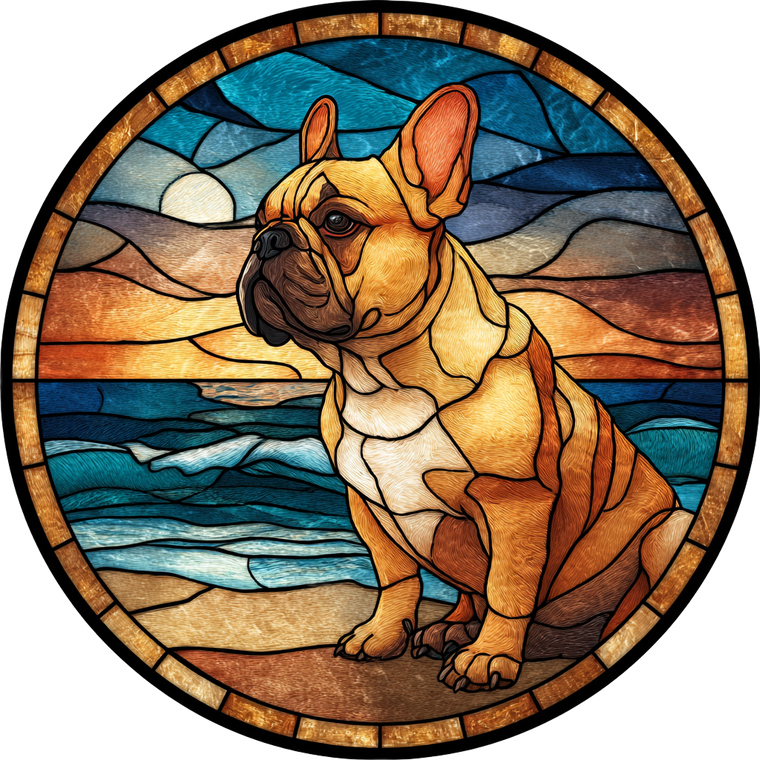 French Bulldog Sunrise Vinyl Car Decal Sticker – Waterproof & UV-Resistant 6.826666666666667"