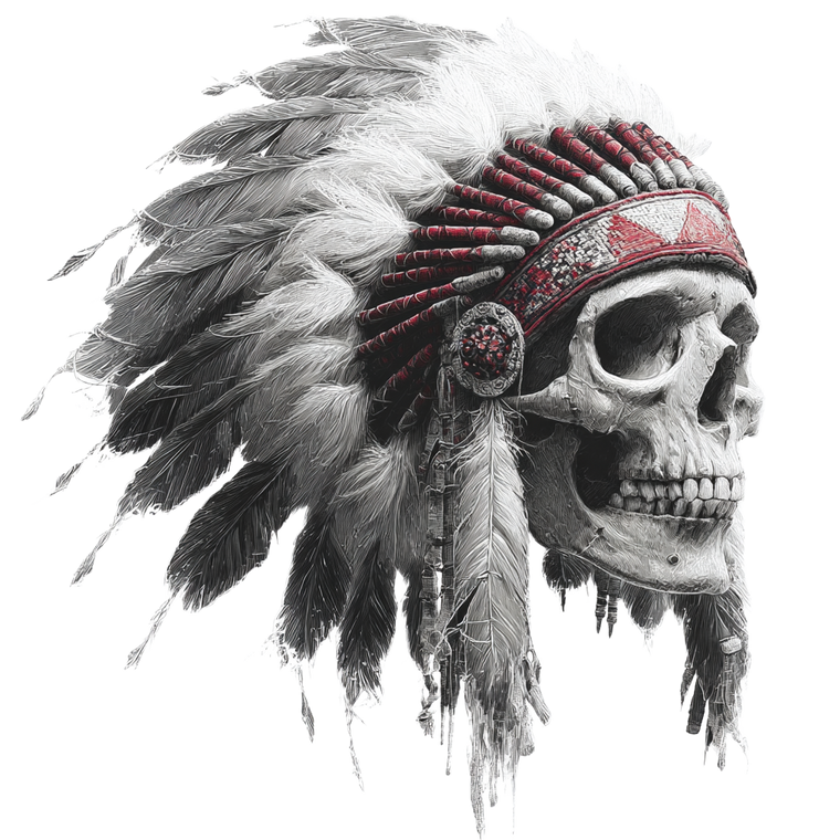 Headdress Skull Vinyl Car Decal Sticker – Waterproof & UV-Resistant 3.4133333333333336"