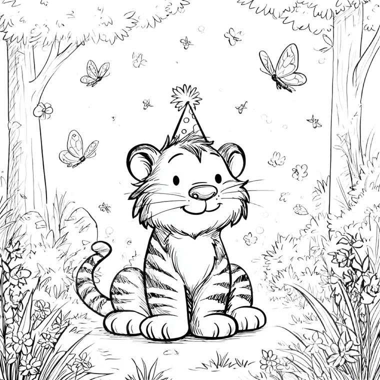 Cartoon Tiger Party V2 Vinyl Car Decal Sticker – Waterproof & UV-Resistant 3.4133333333333336"