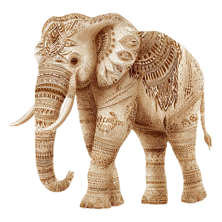 Henna Elephant Vinyl Car Decal Sticker – Waterproof & UV-Resistant 3.4133333333333336"