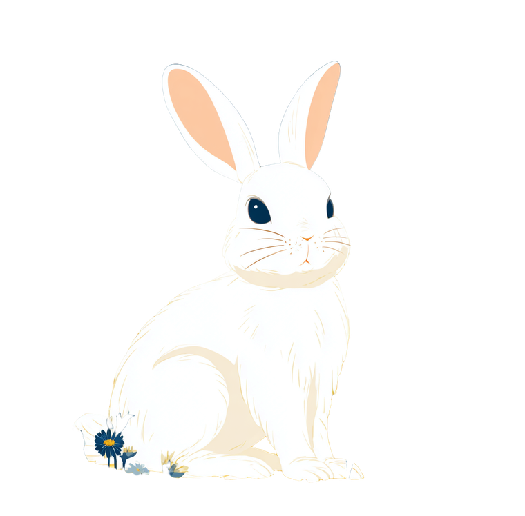 Cartoon Rabbit Illustration Vinyl Car Decal Sticker – Waterproof & UV-Resistant 3.4133333333333336"