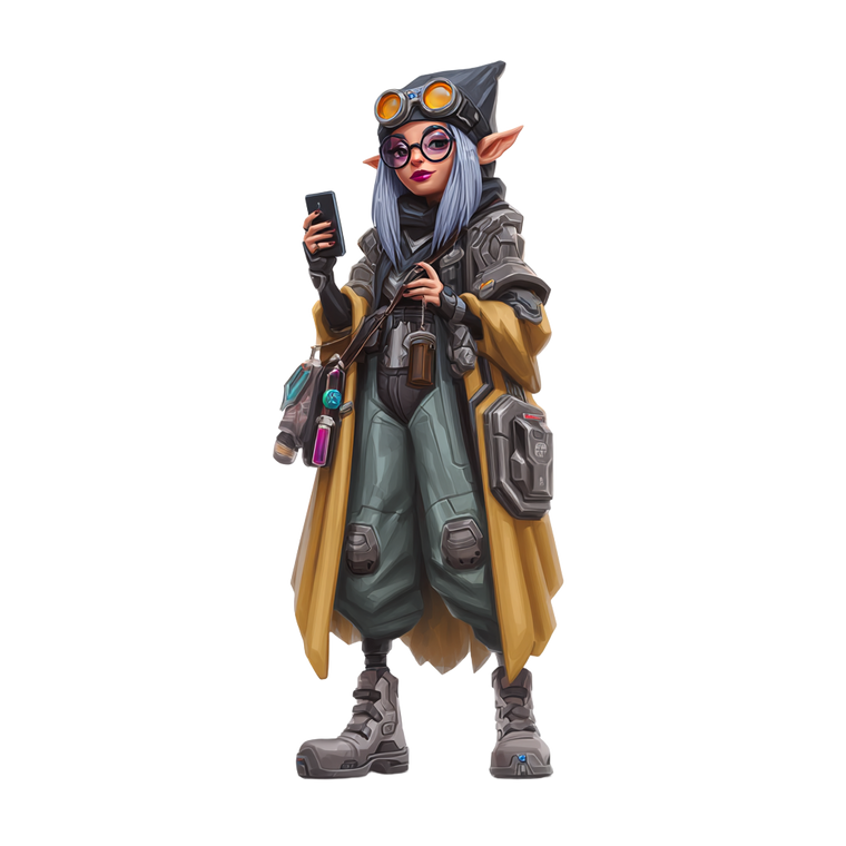 Futuristic Gnome Warlock Vinyl Car Decal Sticker – Waterproof & UV-Resistant 3.4133333333333336"