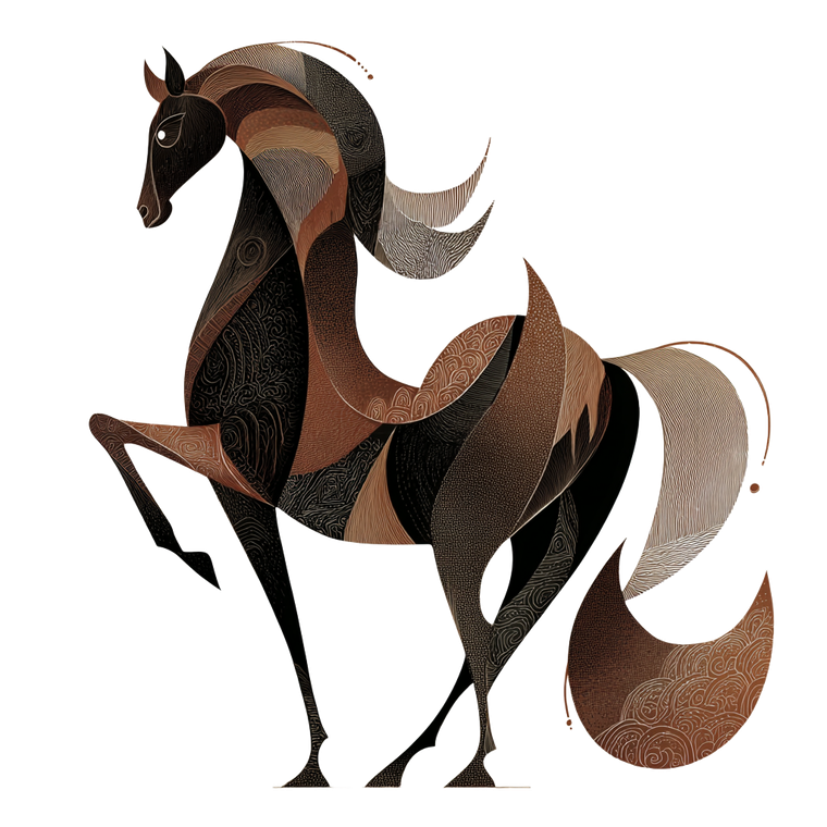 Abstract Horse Vector Vinyl Car Decal Sticker – Waterproof & UV-Resistant 3.4133333333333336"