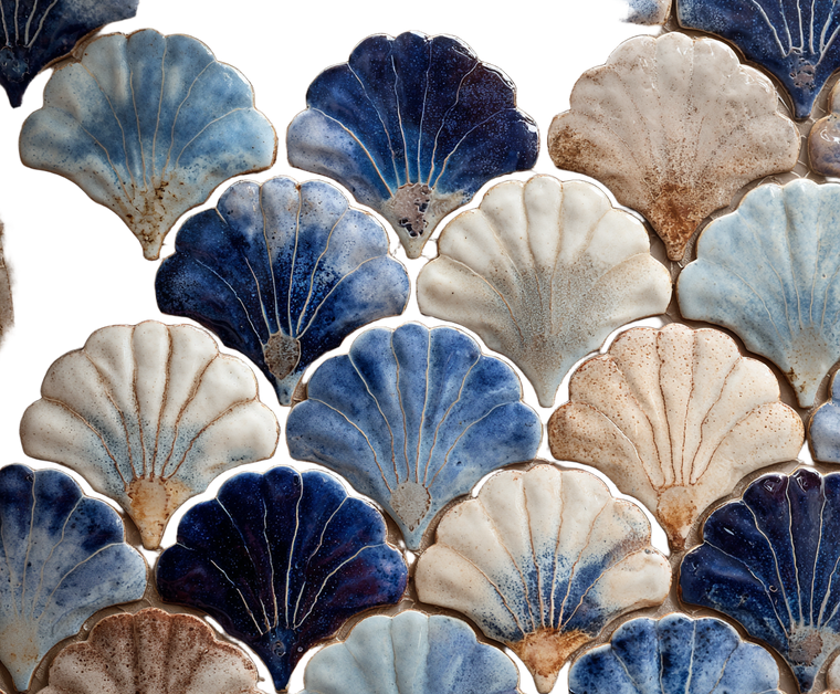 Ceramic Seashell Tile Vinyl Car Decal Sticker – Waterproof & UV-Resistant 6.613333333333333"