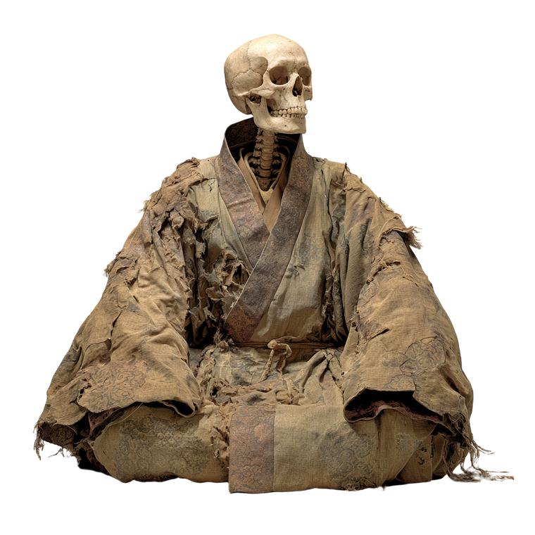Skeleton In Robe V3 Vinyl Car Decal Sticker – Waterproof & UV-Resistant 3.4133333333333336"