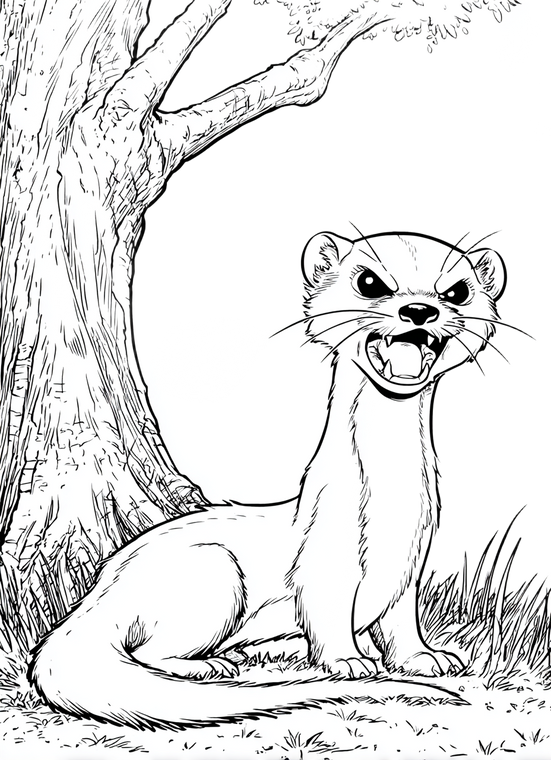 Angry Cartoon Stoat Vinyl Car Decal Sticker – Waterproof & UV-Resistant 4.266666666666667"