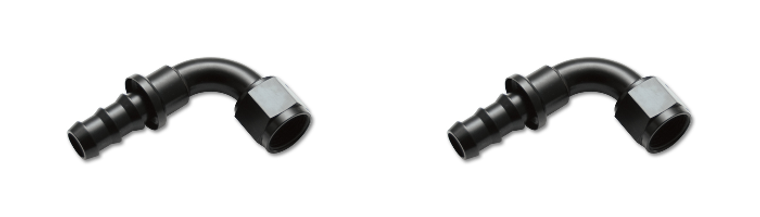 2x Vibrant Performance -8AN Push-On Hose End Fitting | Lightweight Aluminum, Easy Assembly, Double Anodized, Black | Fabrication Component