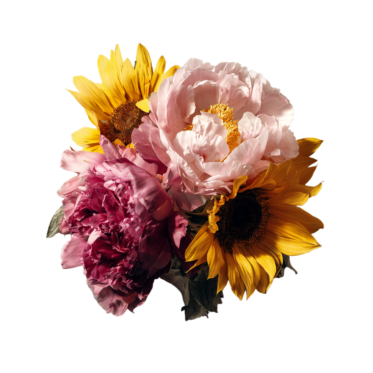 Peony And Sunflower Vinyl Car Decal Sticker – Waterproof & UV-Resistant 3.4133333333333336"