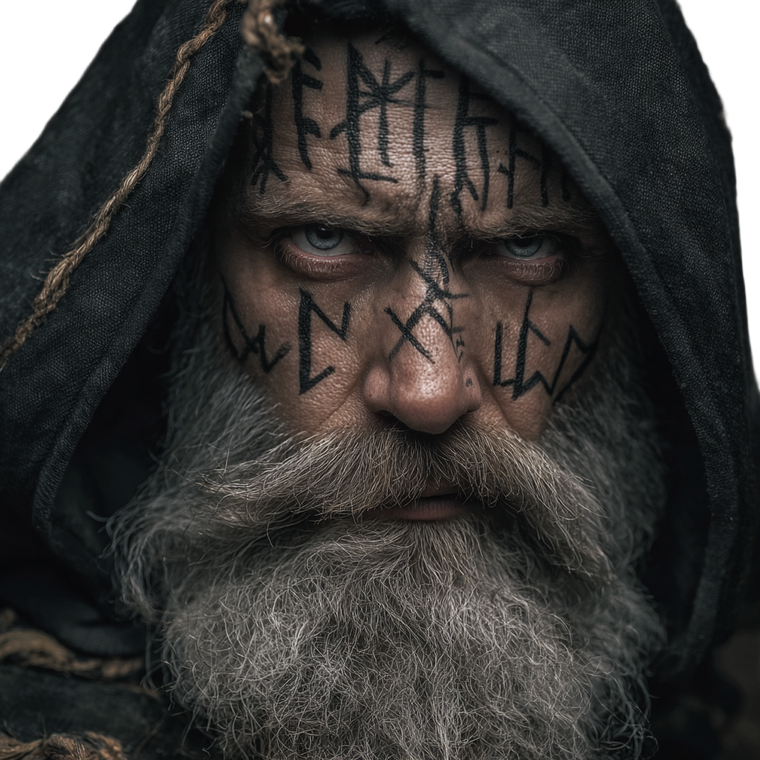 Shaman With Runes Vinyl Car Decal Sticker – Waterproof & UV-Resistant 3.4133333333333336"