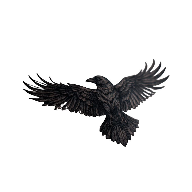 Tattoo Crow Spreading Vinyl Car Decal Sticker – Waterproof & UV-Resistant 3.4133333333333336"