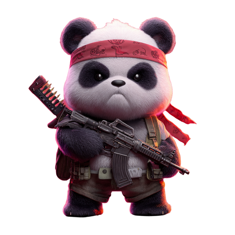 Panda Rambo Vinyl Car Decal Sticker – Waterproof & UV-Resistant 3.4133333333333336"