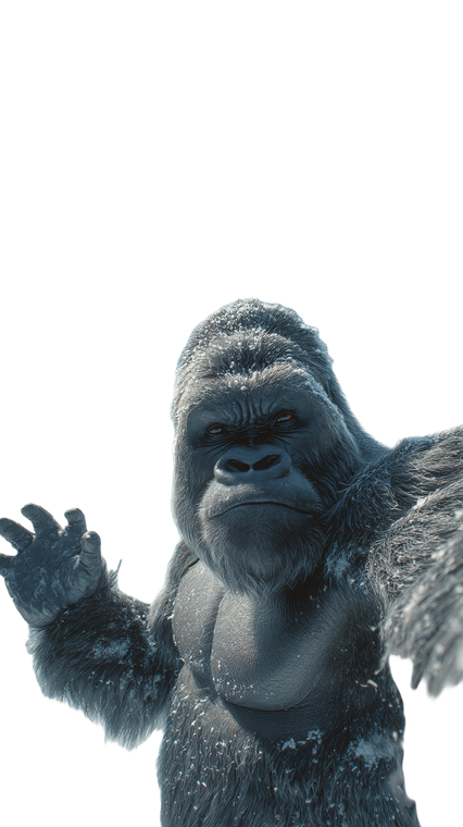 Gorilla In Snow Vinyl Car Decal Sticker – Waterproof & UV-Resistant 9.706666666666667"