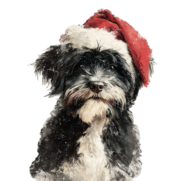 Dog In Santa Hat V2 Vinyl Car Decal Sticker – Waterproof & UV-Resistant 3.4133333333333336"