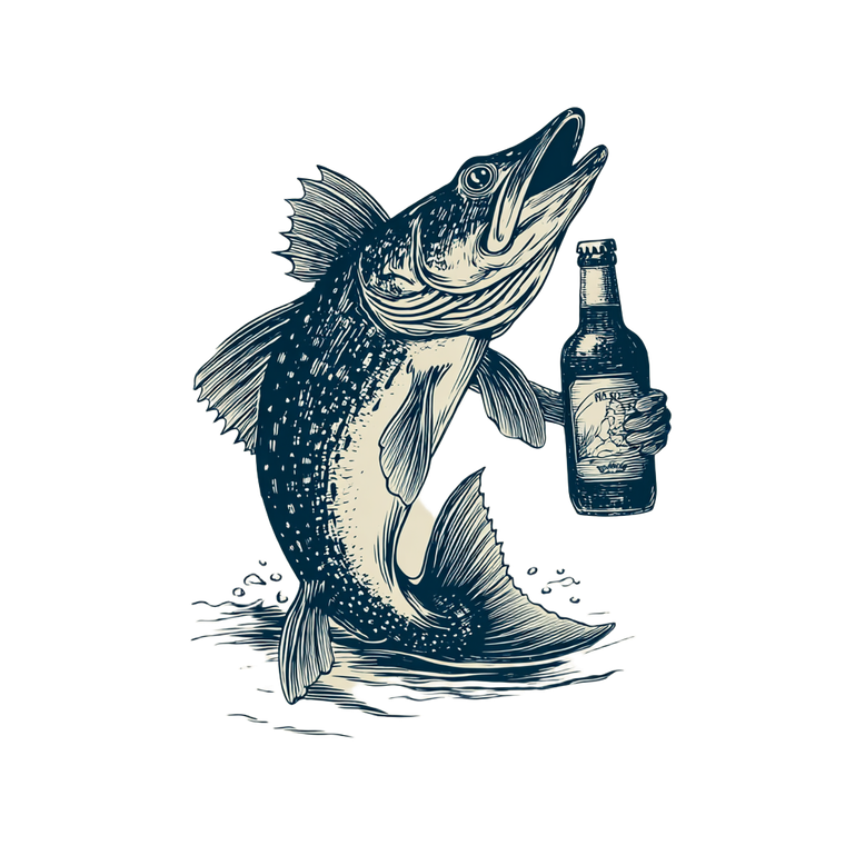 Happy Pike Fish V3 Vinyl Car Decal Sticker – Waterproof & UV-Resistant 3.4133333333333336"