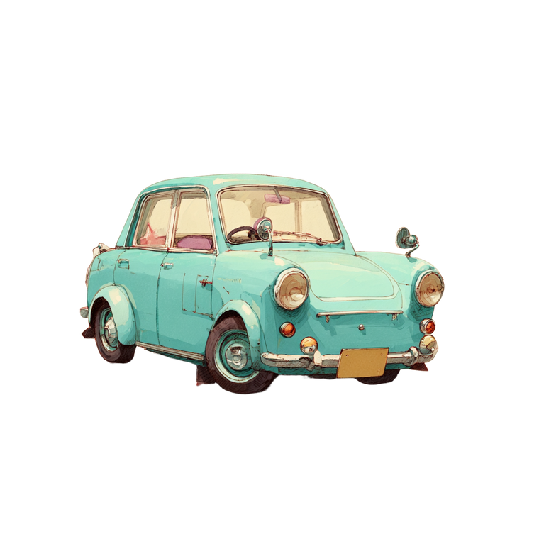 Cute Car Illustration V2 Vinyl Car Decal Sticker – Waterproof & UV-Resistant 6.826666666666667"