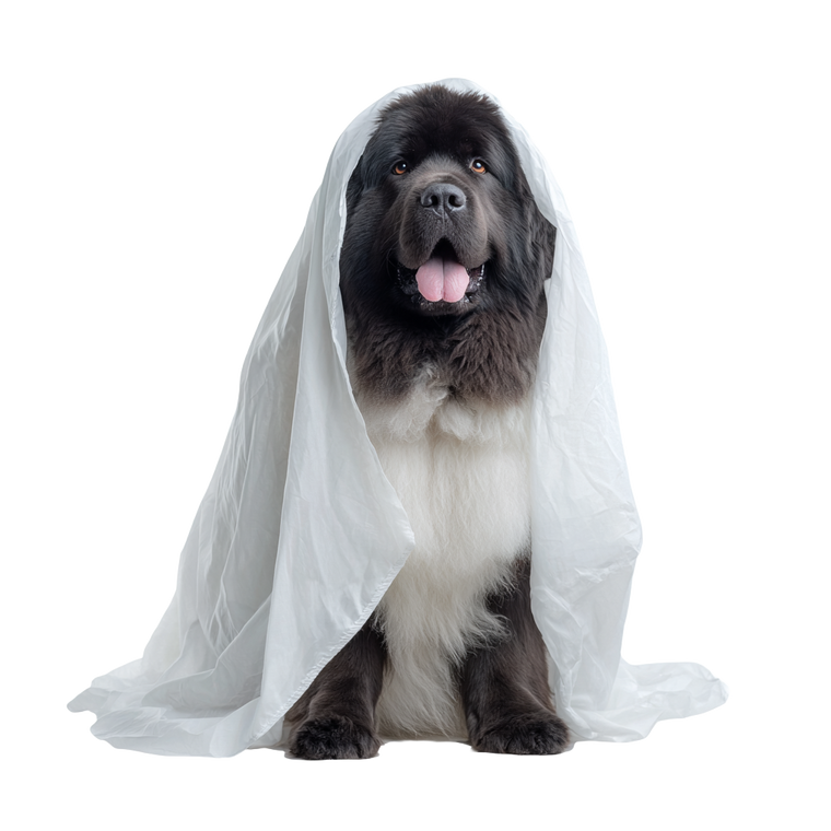 Ghostly Newfoundland Dog Vinyl Car Decal Sticker – Waterproof & UV-Resistant 6.826666666666667"