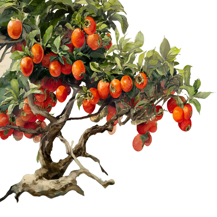 Persimmons And Leaves Vinyl Car Decal Sticker – Waterproof & UV-Resistant 3.4133333333333336"